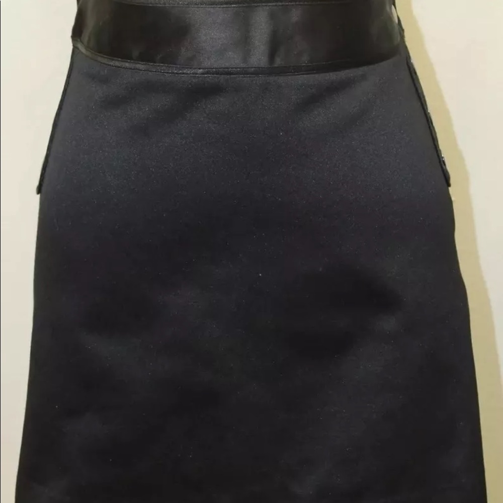 Jacob Women Skirt Cotton Black Mini Skirt Shiny 9/10 33 Inches Lined
